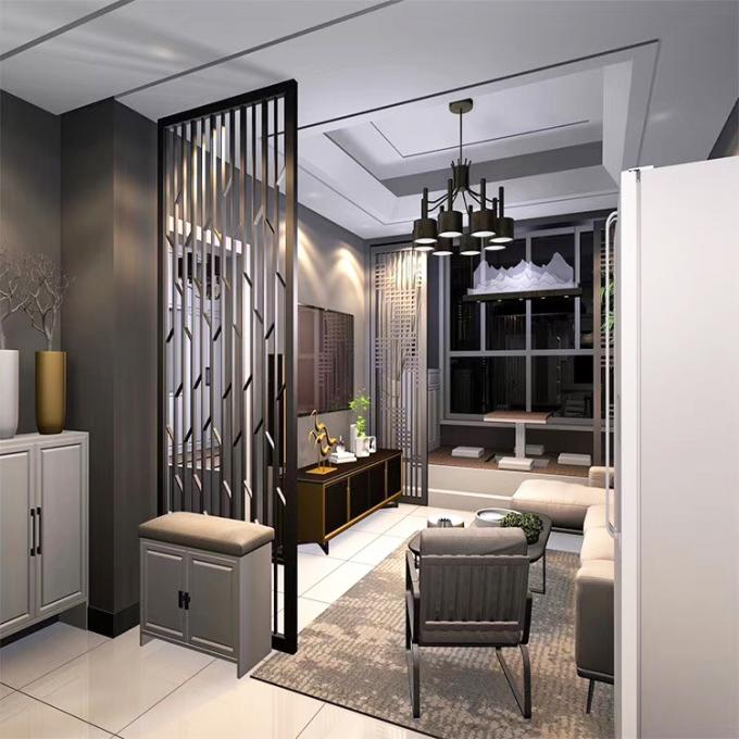 미국 스타일 레이저 절단 금 스테인리스 스틸 스크린 방 파티션 홈 호텔 레스토랑 2