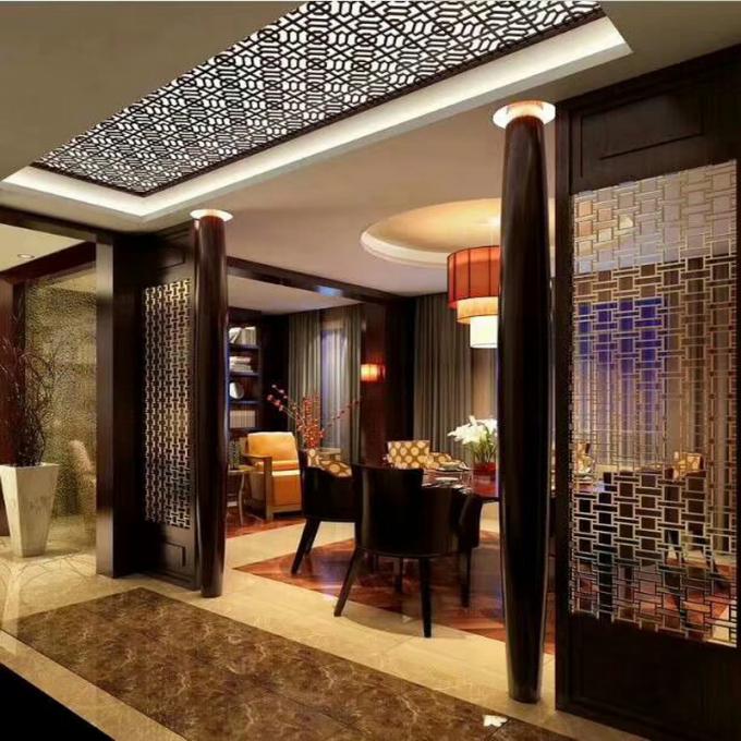 미국 스타일 레이저 절단 금 스테인리스 스틸 스크린 방 파티션 홈 호텔 레스토랑 6