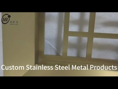 샴페인 골드 레이저 그리드 장식 현대 프라이버시 금속 스크린 파티션 & 방 분단