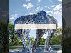 Silver Gold Grey Color Powder Coated 316L Stainless Steel Sculpture For Exterior Decoration