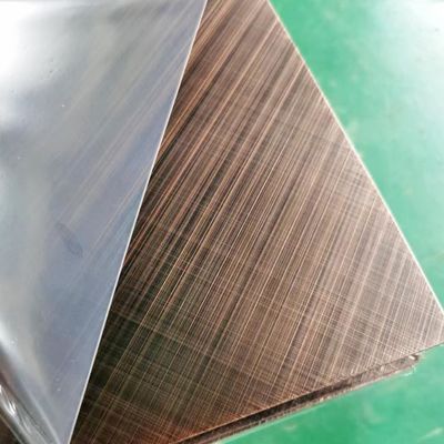 좋은 가격 304 로즈 골드 컬러 크로스헤어라인 45도 붓지 마감 스테인리스 스틸 시트 안티 피겨 프린트 온라인으로