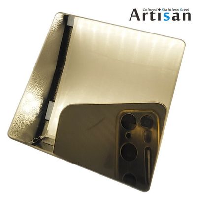 좋은 가격 샴페인 골드 201j1j2 컬러 스테인리스 스틸 시트 미러 완성 Inox 시트 PVD 코팅 온라인으로