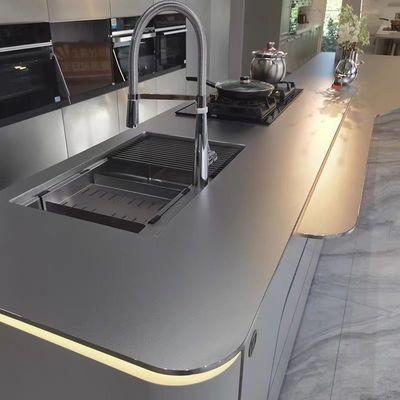 맞춤형 316L 헤어 라인 붓어 엠브로즈 된 구슬 타기 표면 스테인리스 스틸 시트 완료 304 둥근 가장자리 부엌 데스크톱