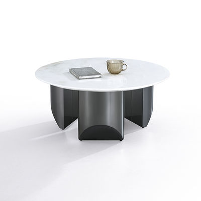 좋은 가격 OEM 인공 돌 슬랩 상단 검은 색 스테인리스 스틸 커피 테이블 온라인으로