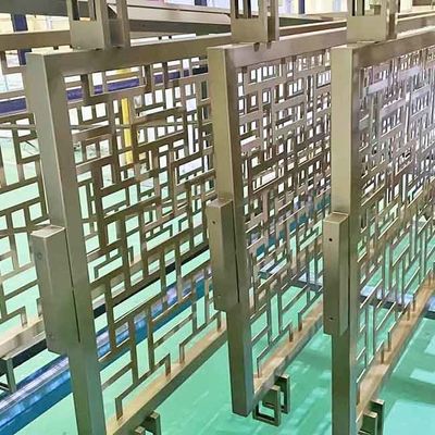 좋은 가격 녹슬지 않는 강철 스크린 분할 방 양분된 미닫이 문 검정색 교차하는 매우 가는 선이 새긴 800 밀리미터 구리는 부조세공을 합니다 온라인으로