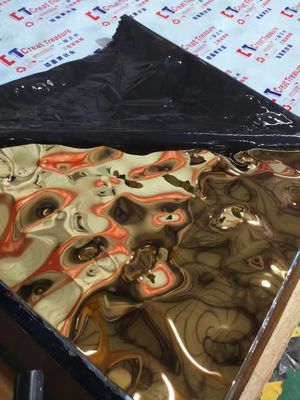 좋은 가격 상한 장식을 위한 4X8feet 8K 반사경 Ti 금 물 물결형 스테인레스 강판 온라인으로