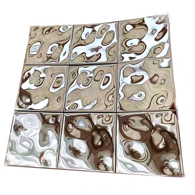 거울 은 물 물 물결 304 스테인레스 스틸 모자이크 타일 300x300mm 인테리어 장식용