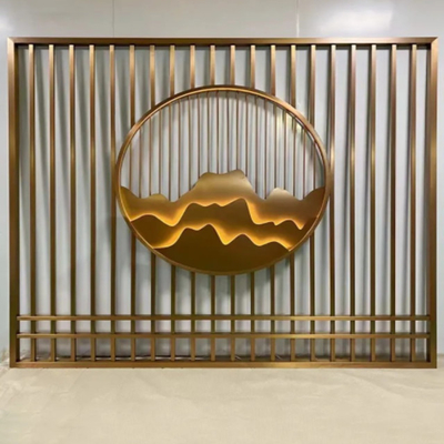 Customized Mountain Hill Brass Brown 304 Stainless Steel Screen For Entrance