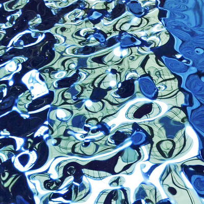 블루 컬러 316L 1.0MM 4X10FT 미러 웨이브 워드 리플 1500mm 컬러 스테인리스 스틸 시트