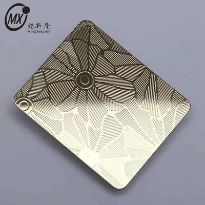 좋은 가격 에칭 304 금속 스틸 PVD 코팅 사각형 다른 패턴 스테인리스 디바이더 4 * 10FT 온라인으로