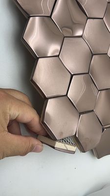 좋은 가격 모자이크 타일 가장자리 벽 스테인리스 스틸 패널 장미 금색 온라인으로