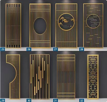 좋은 가격 맞춤형 디자인 304 금속 스테인리스 스틸 거실 입구 로이어 스크린 파티션 장식용 온라인으로