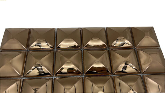 좋은 가격 고품질 300*300 3D 빵 티타늄 거울 304 스테인레스 스틸 장식 모자이크 타일 온라인으로