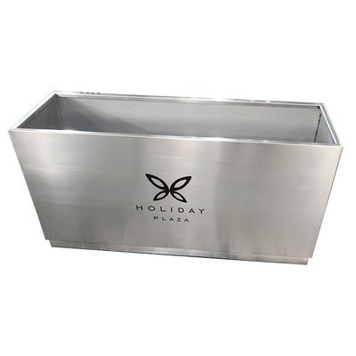 OEM Outdoor Hairline Gold Color Stainless Steel Planter For Star Hotel & Shopping Mall