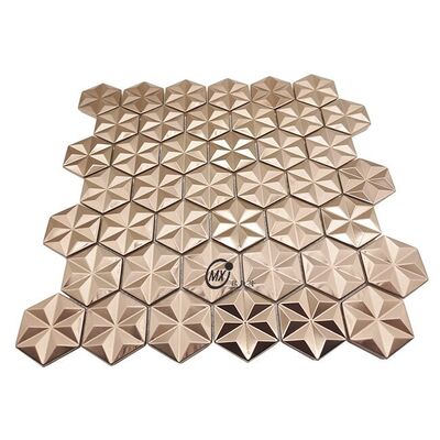 중동 푸른 붓면 Popular Decor Rose Gold And Silver Color 알루미늄 금속 모자이크 타일