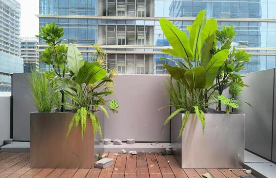 좋은 가격 맞춤형 텍스트 / 패턴과 함께 개인화된 조각 스테인리스 스틸 플랜터 박스 온라인으로