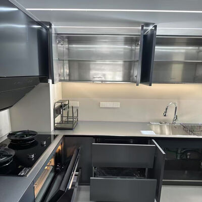 실외용 스테인레스 스틸 부엌 캐비닛 커스터마이즈 가능한 크기 싱크 드로어 슬라이드와 저장 용품과 함께 현대 스타일
