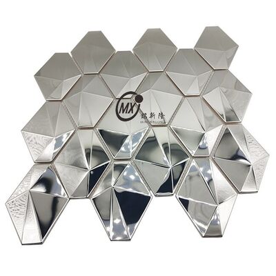 좋은 가격 체스보드 패턴 스테인리스 스틸과 유리 혼합 모자이크 타일 온라인으로