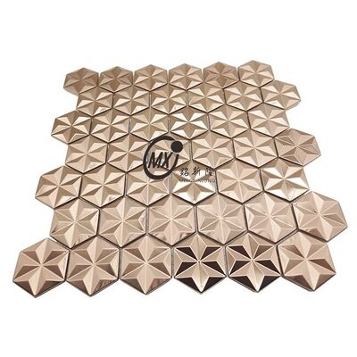 좋은 가격 Hexagon Shape Stainless Steel Mosaic Tiles Modern Geometric Pattern 온라인으로