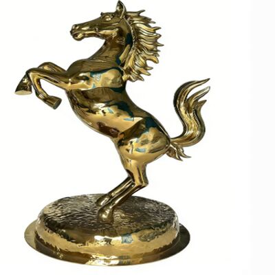 좋은 가격 OEM/ODM Service Titanium Gold Mirror Surface Horse Figurine  201 304 Grade Metal  Animal Art Ornament for Garden Outdoor Decor 온라인으로