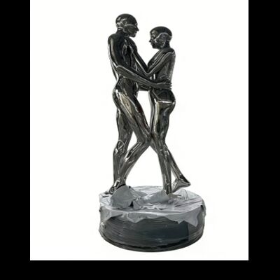 좋은 가격 현대 미술 캐릭터 조각품 사용자 지정 유리섬유/무화강 거울 슬라이버 공원용 인간 동상 경치 스팟 야외 온라인으로