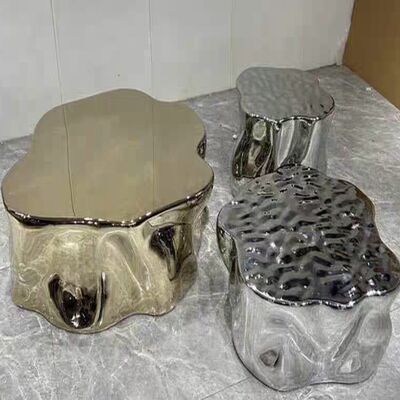 가벼운 럭셔리 전자기 헐 클라우드 201 304 미러/폴리스 스테인레스 스틸 커피 테이블